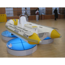 Barco de costilla inflable amarillo y blanco de 4,2 m de gran venta